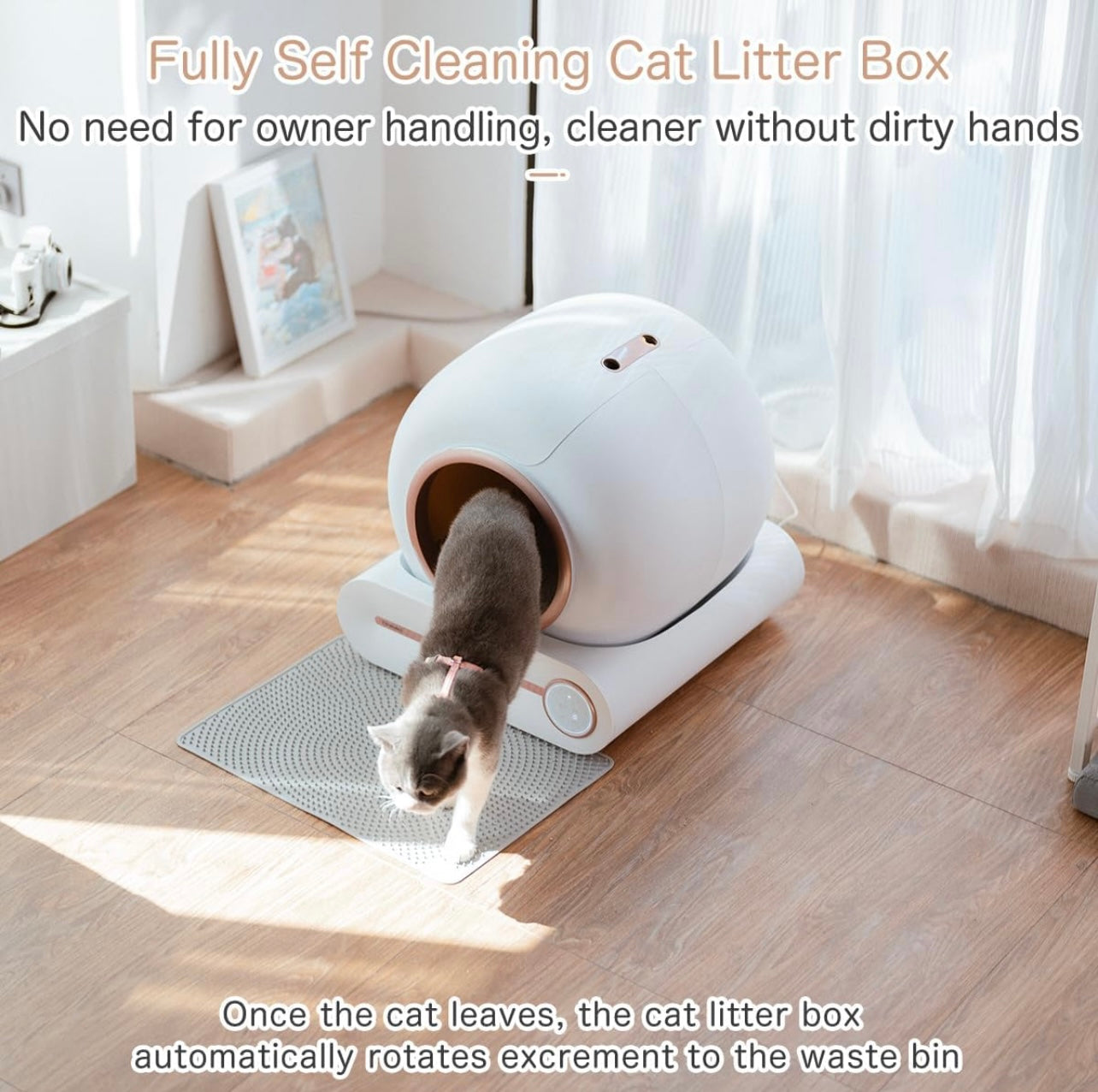 Automatic Self cleaning Cat litter box litter tray 65L Big Size Meowma Meowmatic